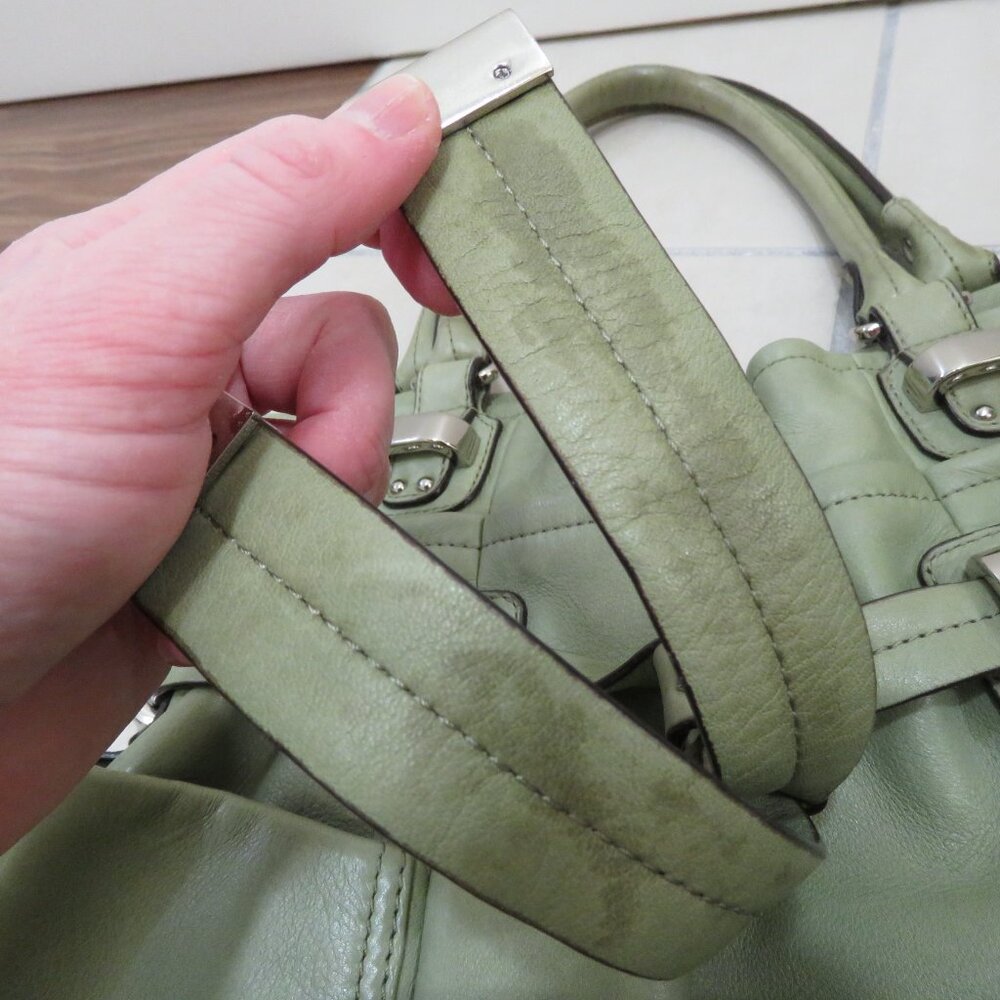 b. makowsky Light Sage Leather Shoulder Bag with Front Pockets - Picture 11 of 16
